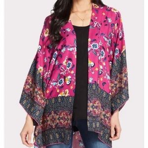 Allison Joy Pink Floral Kimono Ladies Sz XS / S